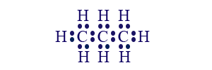 נוסחת-ייצוג-אלקטרונים-C3H8